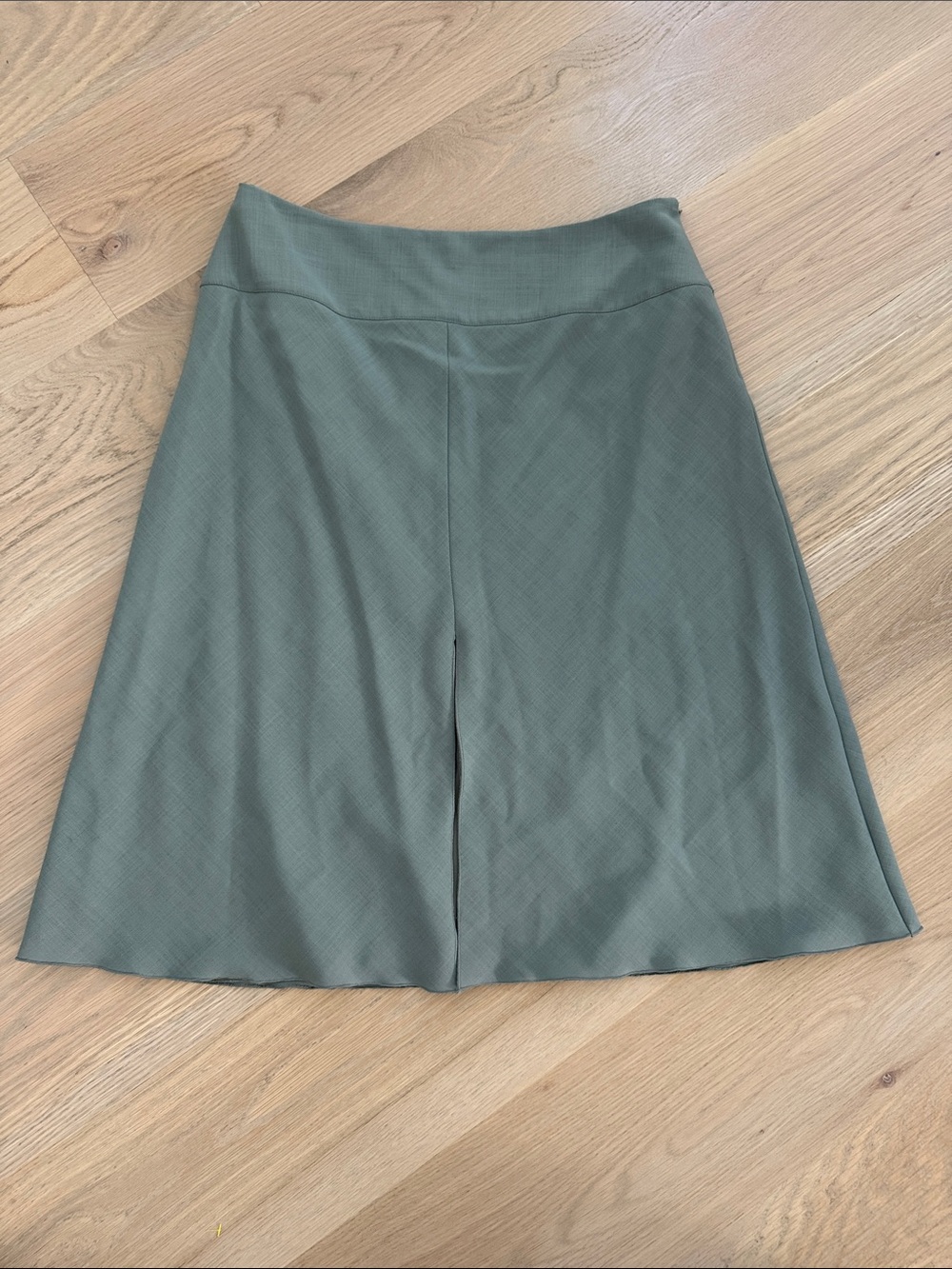Armani Collezioni Sage Green A-Line Knee Length Skirt Italian Wool Blend Size 10
